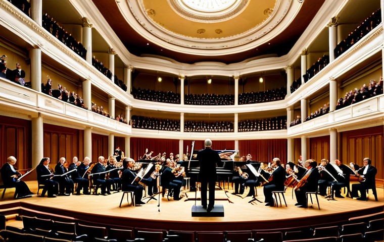 **

"The Vienna Philharmonic Orchestra performing on stage at the Musikverein, fully clothed musicians, appropriate attire, safe for work, perfect anatomy, correct proportions, professional orchestra, elegant concert hall, bright stage lighting, family-friendly, professional photography, high quality."

**