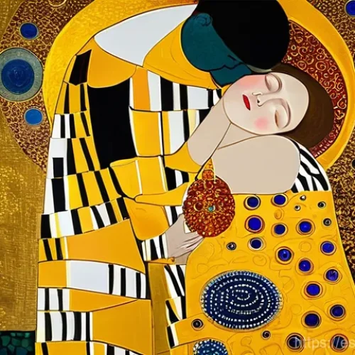 구스타프 클림트 대표작 분석 - **Prompt:** "A captivating artwork in the style of Gustav Klimt's 'Golden Period,' depicting a man a...