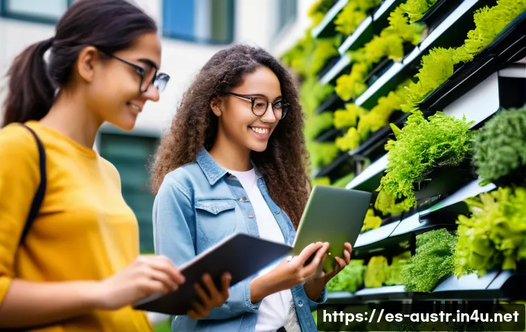 오스트리아 대학 유학 정보 - A vibrant university campus scene in Vienna, Austria, showcasing diverse international students enga...