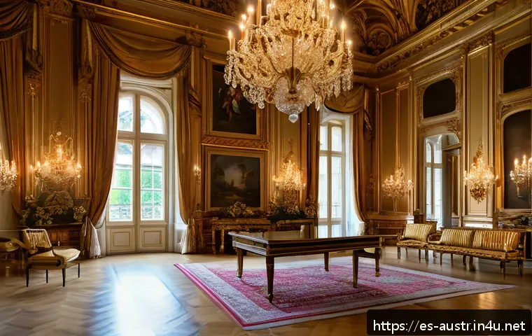 오스트리아의 유네스코 문화유산 - A grand Baroque palace interior in Austria, featuring lavish golden halls with intricate ornamental ...